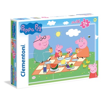Puzzle Maxi Clementoni, Peppa Pig, 24 piese Puzzle Maxi Clementoni, Peppa Pig, 24 piese