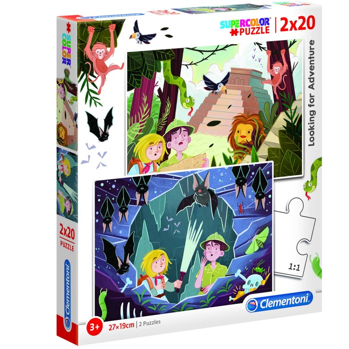Clementoni Puzzle, In search of adventures, 2 az 1-ben, 2x20 darab