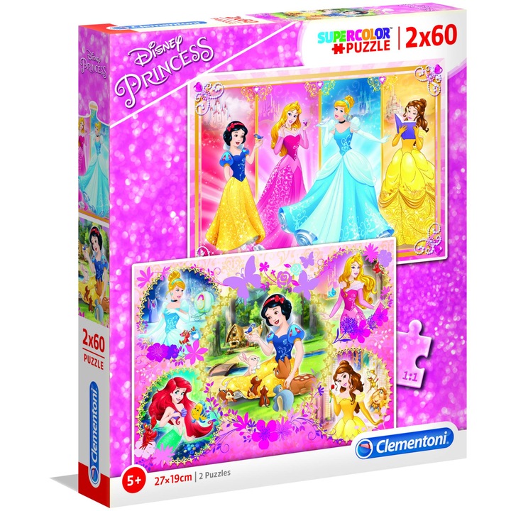 Пъзел Clementoni, Disney Princess, 2 в 1, 2 x 60 части