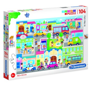 Puzzle Clementoni, In the city, 104 piese Puzzle Clementoni, In the city, 104 piese