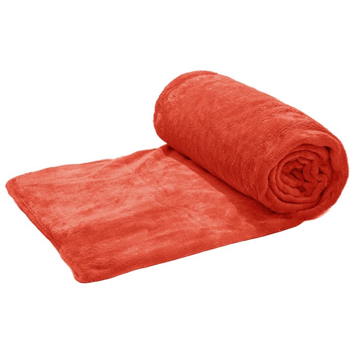 Patura cocolino, culoarea Rosu Coral, 200x230cm
