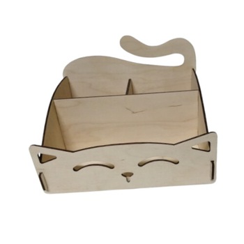 Organizator birou pisica , blank , placaj plop , 20x15x15 cm Organizator birou pisica , blank , placaj plop , 20x15x15 cm