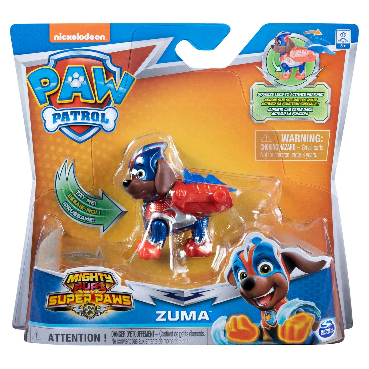 Figurina Paw Patrol - Mighty Pups Super Paws, Zuma