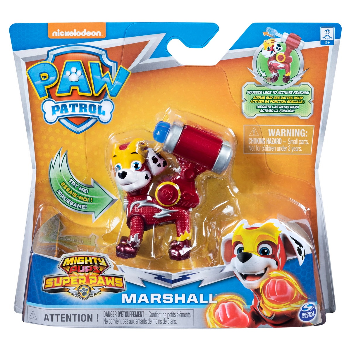 Figurina Paw Patrol - Mighty Pups Super Paws, Marshall
