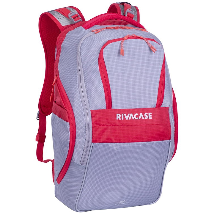 Rivacase 5265 Sport 17.3 Laptop táska, 30l, Szürke/Piros
