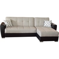 Coltar extensibil Sani Dynamic, 266/155 cm, Gri / Negru, 2 lazi depozitare, reversibil stanga dreapta