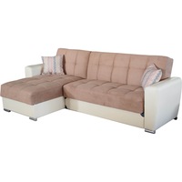 Coltar extensibil Sani Dynamic, 266/155 cm, Maro / Bej, 2 lazi depozitare, reversibil stanga dreapta