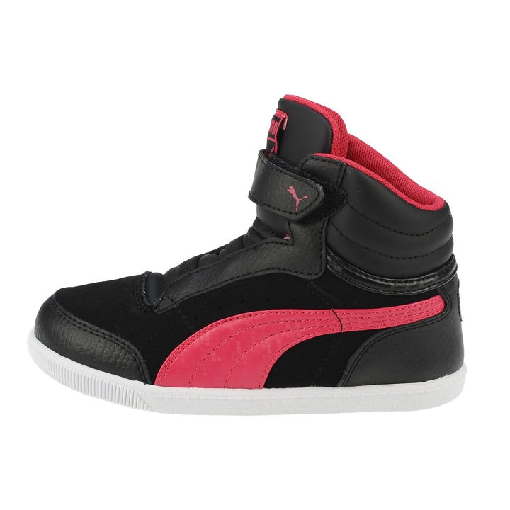 Ghete copii Puma Glyde Court V Kids black-virtual pink
