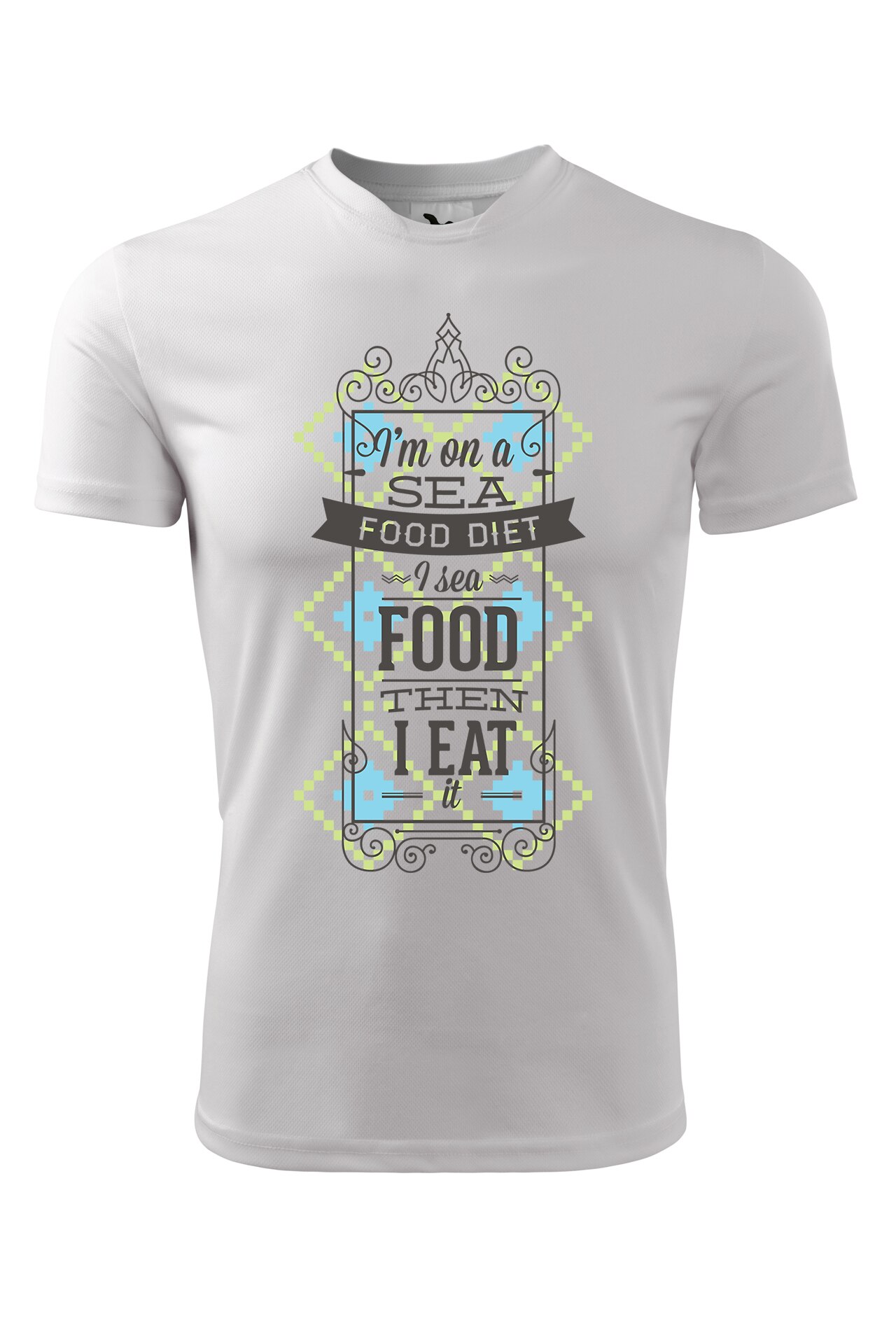 Tricou personalizat, Sea Food Diet, Adler, Alb