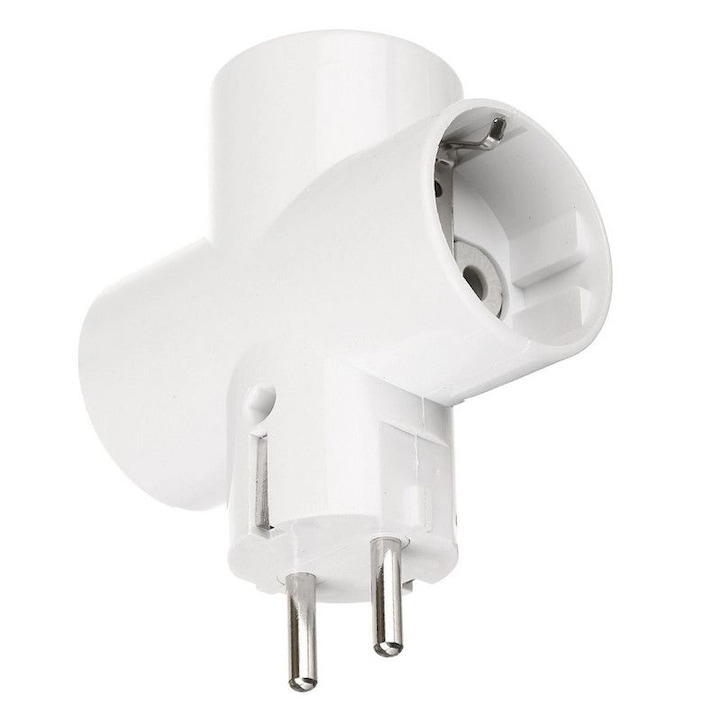 Triplu Stecker Shuko cu protectie pt copii