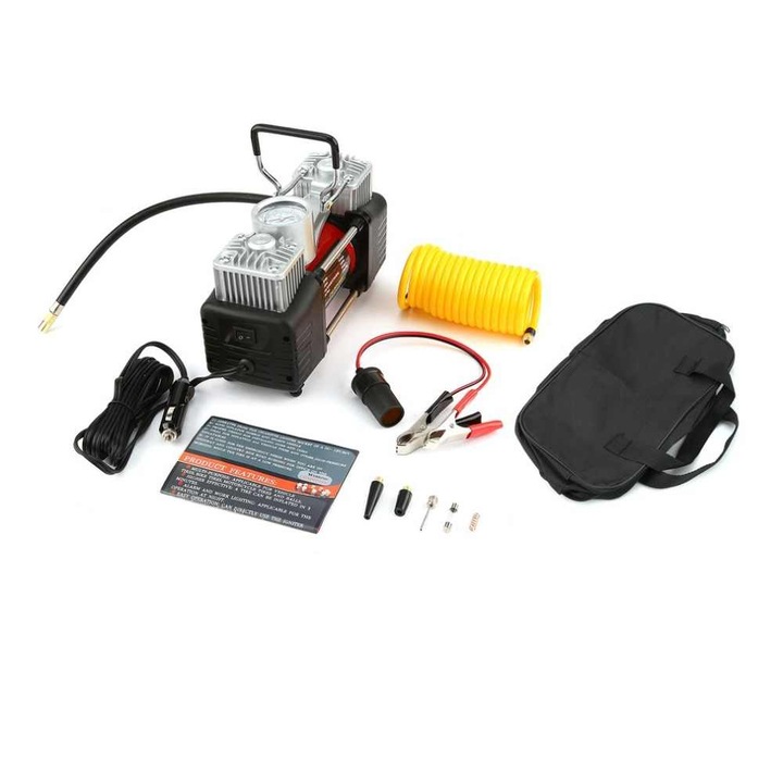 Compresor aer Lumi LUXURY® pentru umflat cu doua pistoane si manometru