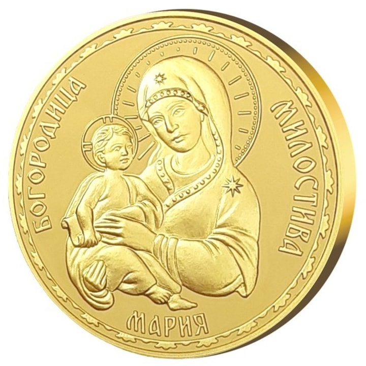 Медал Света Богородица, Умиление, с масивно златно покритие