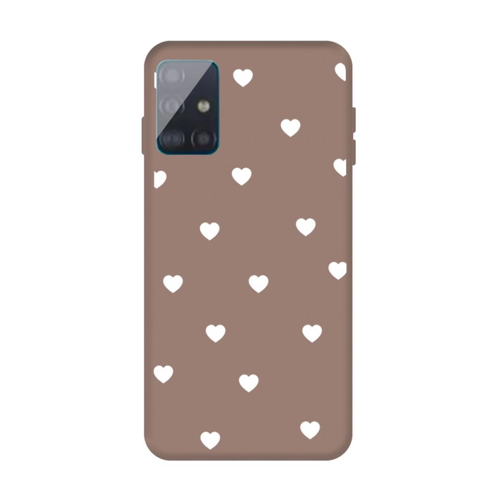 Husa silicon Samsung Galaxy A51 model Love Hearts, Antisoc, TPU Khaki