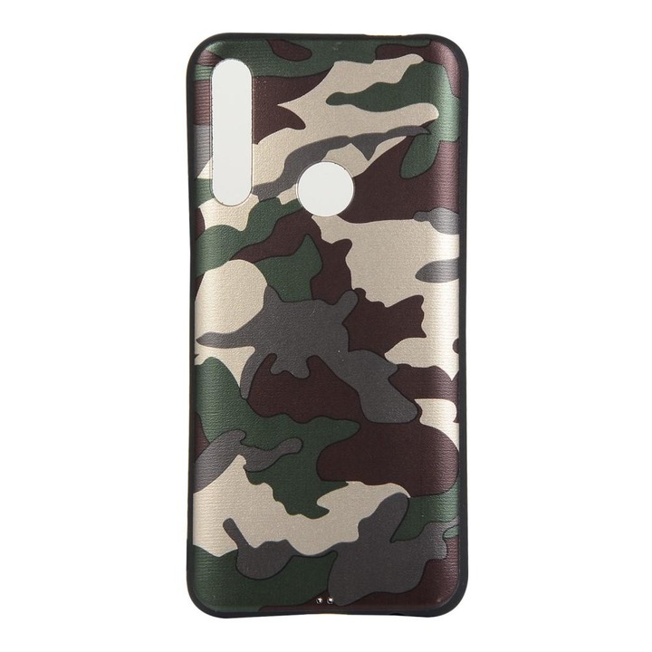 Калъф, Camouflage, Силикон, Удароустойчив, TPU, Съвместим с Huawei P Smart Z, Зелен