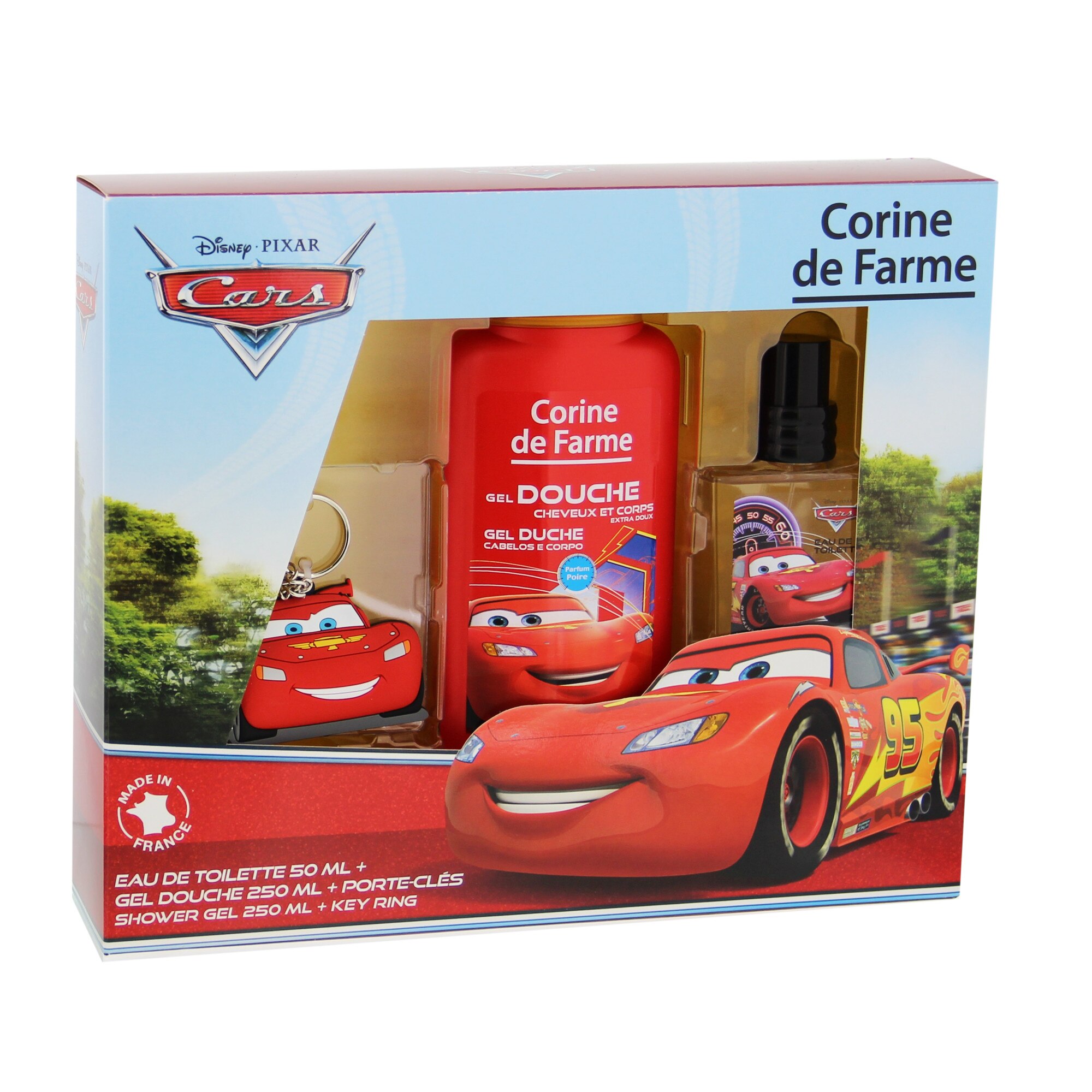 Set cadou Disney Cars, apa de toaleta 30ml cu gel dus 250 mlsi jucarie