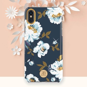 Husa iPhone X / iPhone XS, Cristale Originale Swarovsky, Kingxbar Blossom, Model Albastru Husa iPhone X / iPhone XS, Cristale Originale Swarovsky, Kingxbar Blossom, Model Albastru
