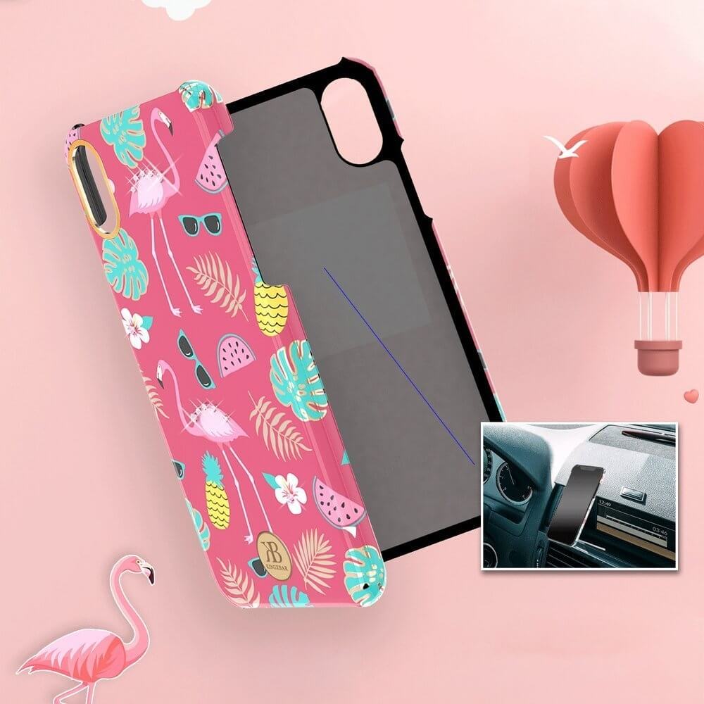 Husa iPhone X, iPhone XS, Cristale Originale Swarovsky, Kingxbar Blossom, Roz