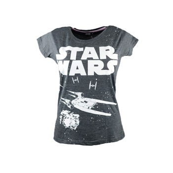 Tricou maneca scurta fete E Plus M Star Wars 8292, Gri Tricou maneca scurta fete E Plus M Star Wars 8292, Gri