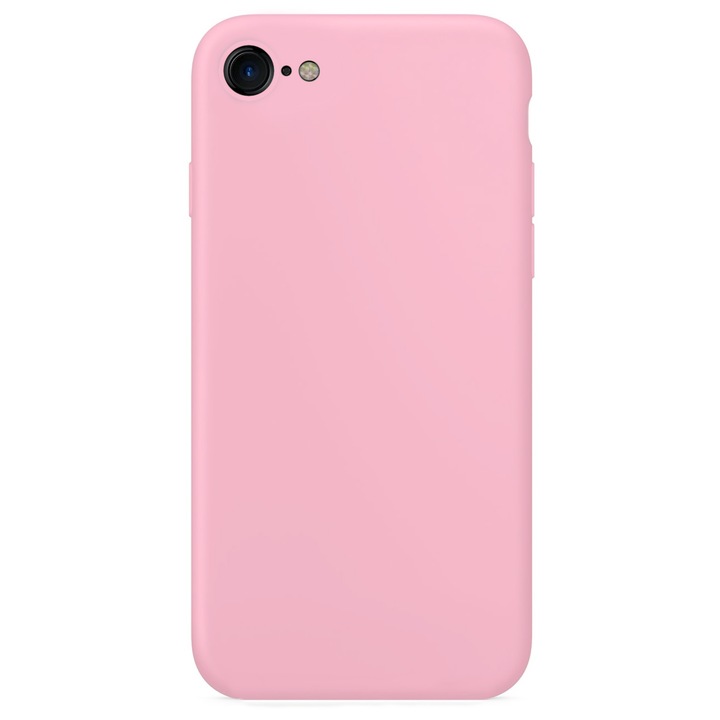 iPhone SE 2 tok, SILKASE Kameravédelem, Rózsaszín, puha szilikon