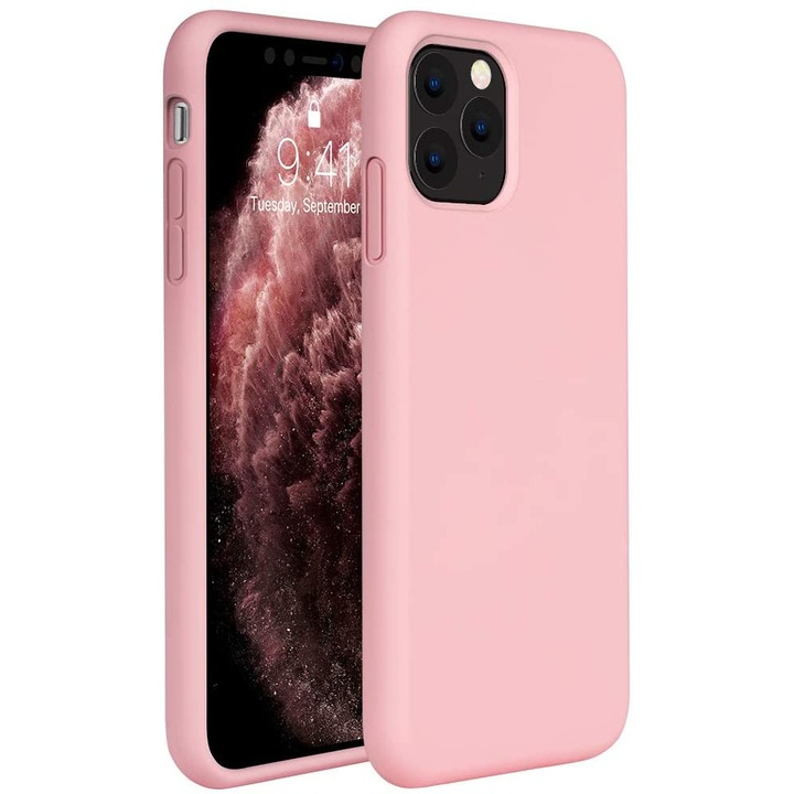 iPhone 11 Pro tok, SILKASE Kameravédelem, Rózsaszín, puha szilikon