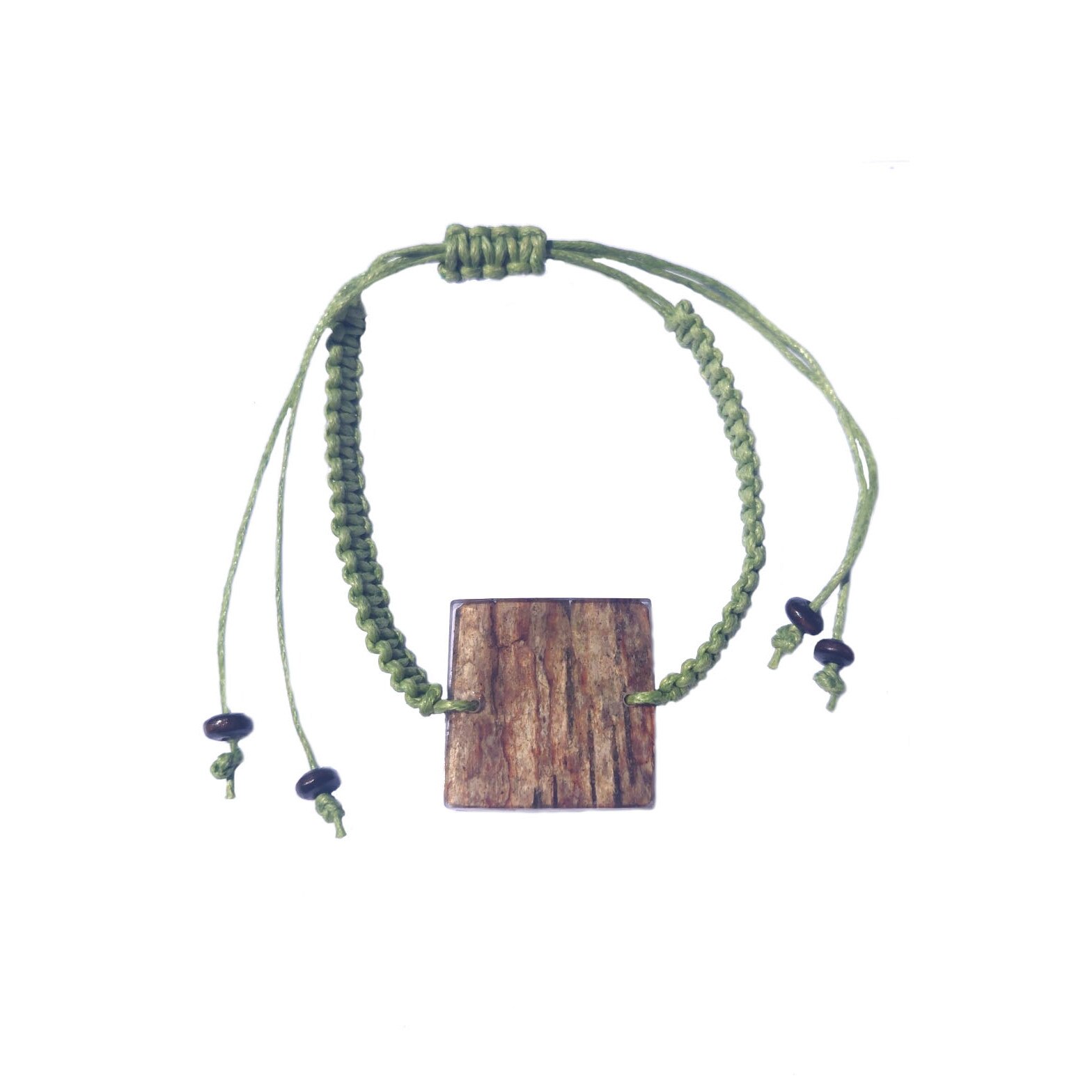 Bratara barbati din scoarta de mesteacan, Delirium, verde, reglabil, ajustabil