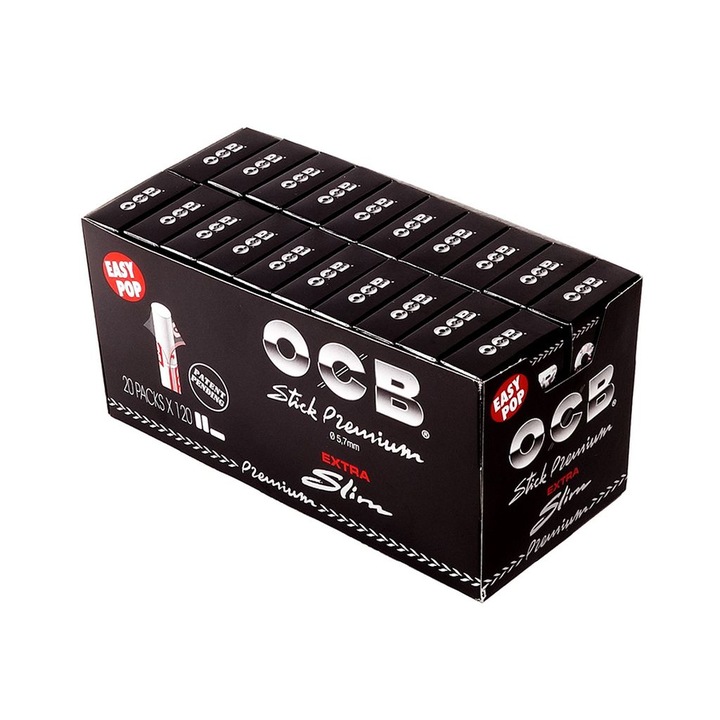 Комплект филтри за свиване на цигари OCB, Stick Premium Easy Pop, Екстра тънки, 5.7 мм, 2400 филтъра