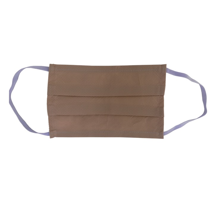 Set 50 masti de protectie pentru fata din TNT 120 gr/mp, reutilizabila, 1 strat, culoare crem