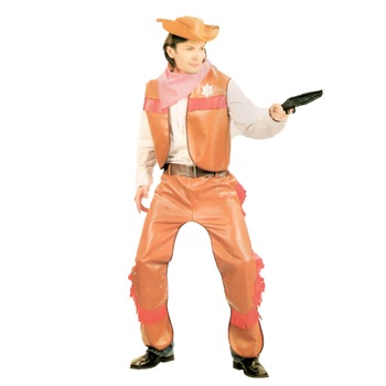 Costum Cowboy Adult marime universala multicolor poliester Costum Cowboy Adult marime universala multicolor poliester