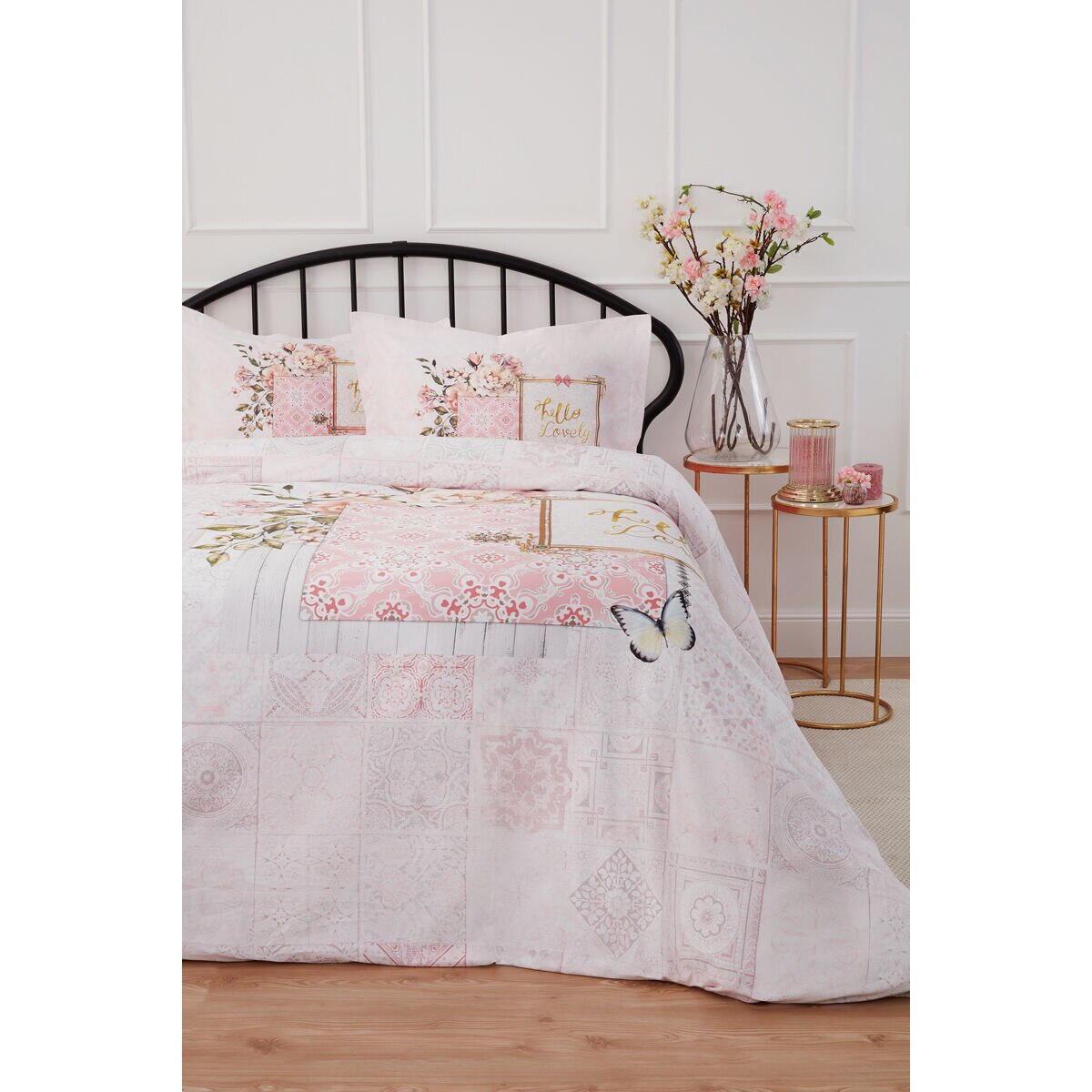 Lenjerie de pat din bumbac 100% Audrey, 4 piese, 2 persoane