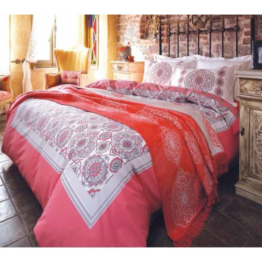 Set Lenjerie de Pat, 5 piese cu Patura Bumbac Amora