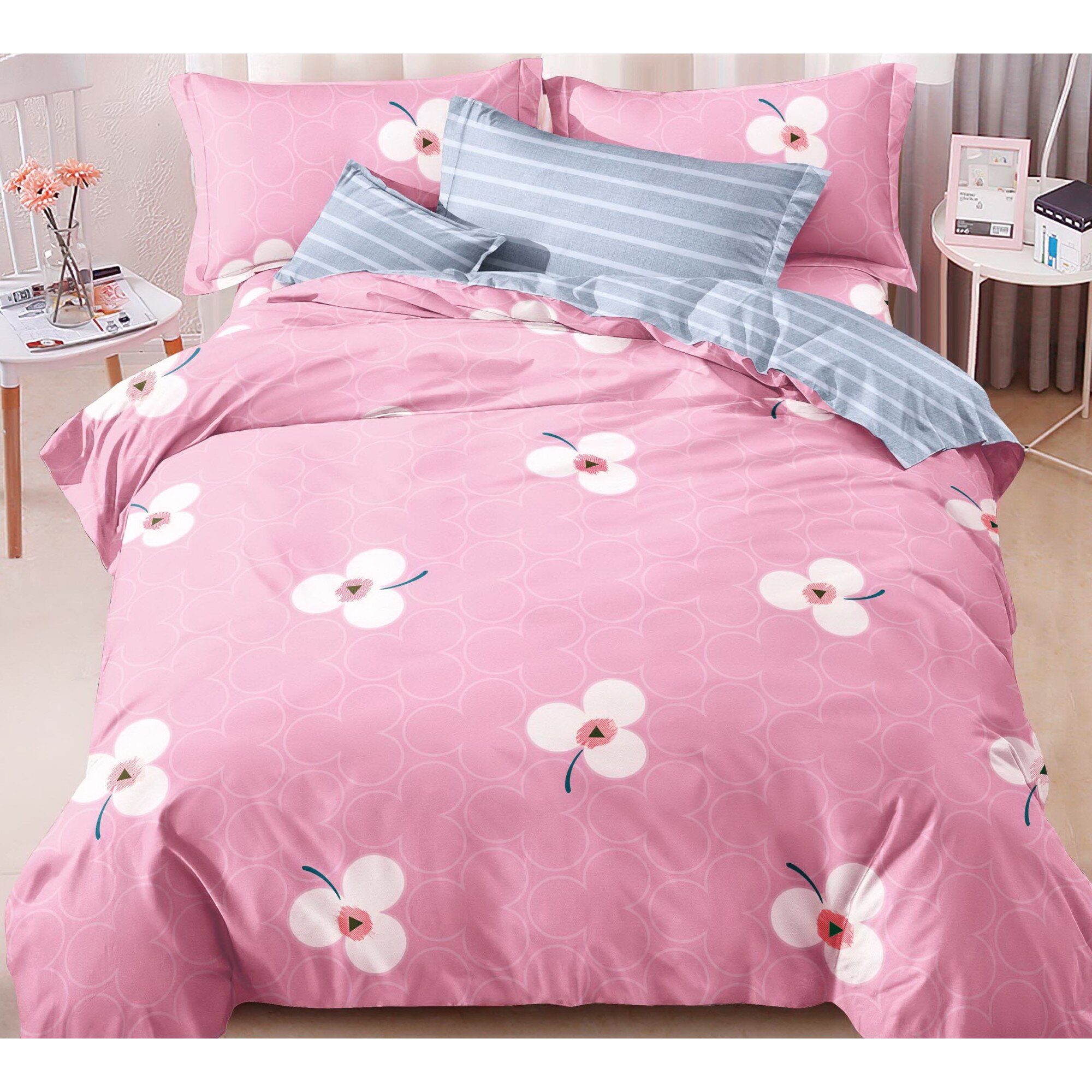 Lenjerie pentru pat dublu, 4 piese, Evia Home, PLC010-76