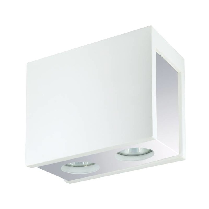 Lampa de suprafata Kobi Light, 2xGU10, Alb/Crom