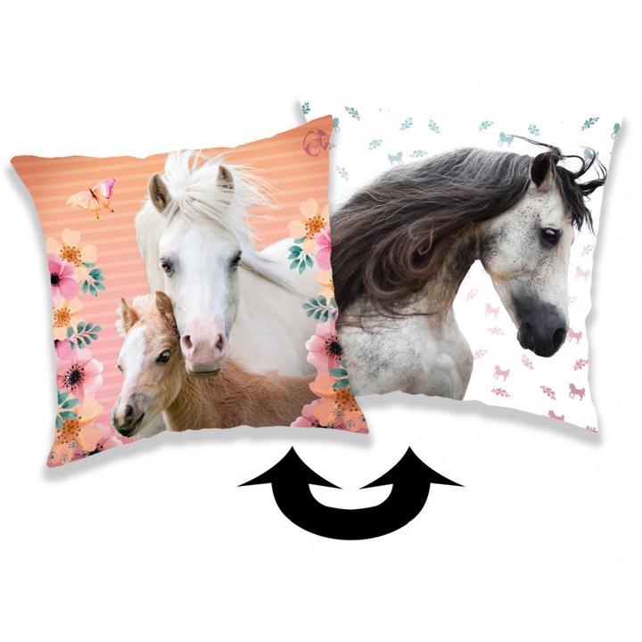 Lovas átfordítható flitteres párnahuzat 40*40 cm JFK021187