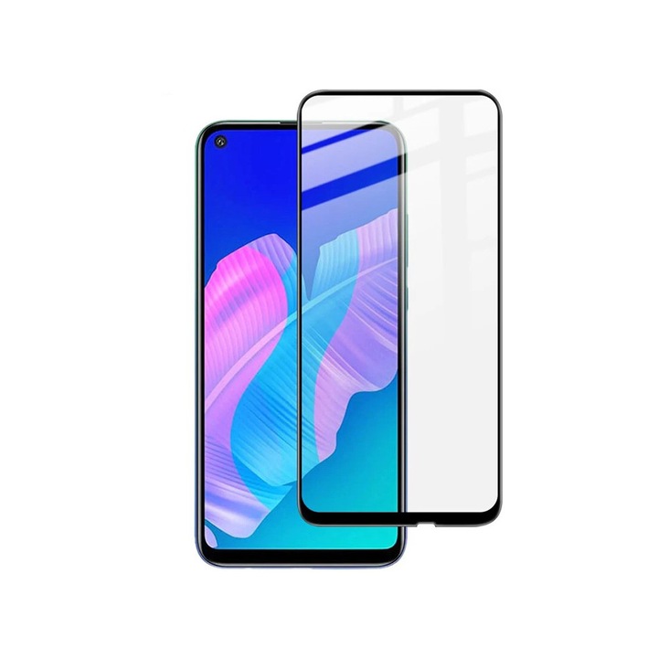 Стъклен протектор 5D Full Glue за Huawei P40 Lite E, Черен
