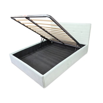 Pat Tapitat Rabatabil cu Lada Depozitare Pentru Saltea, 160x200 cm, Tiamo Promo, Alb Piele Ecologica Pat Tapitat Rabatabil cu Lada Depozitare Pentru Saltea, 160x200 cm, Tiamo Promo, Alb Piele Ecologica