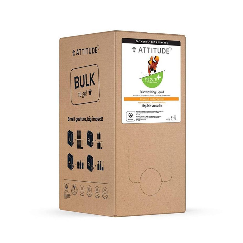 Rezerva detergent lichid ecologic pentru vase, coaja de citrice, Attitude, 2 l
