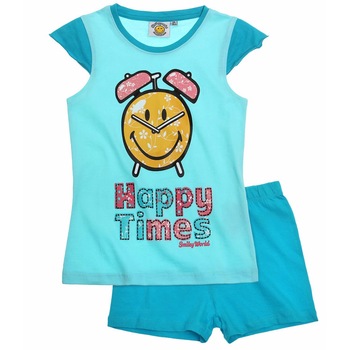 Pijama de vara Smiley albastru marin Pijama de vara Smiley albastru marin