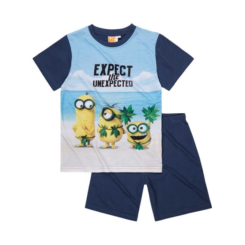 Pijama de vara Minions denim, 116 cm, 6 ani