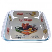 Vas yena patrat MIJOTEX 1.8 l din sticla termorezistenta transparenta 1800 ml