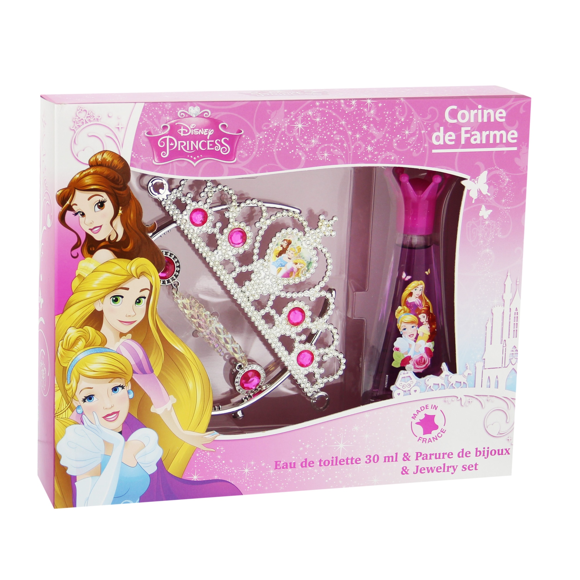 Set cadou Disney Princess, Apa de Toaleta 30ml + Accesorii pentru par
