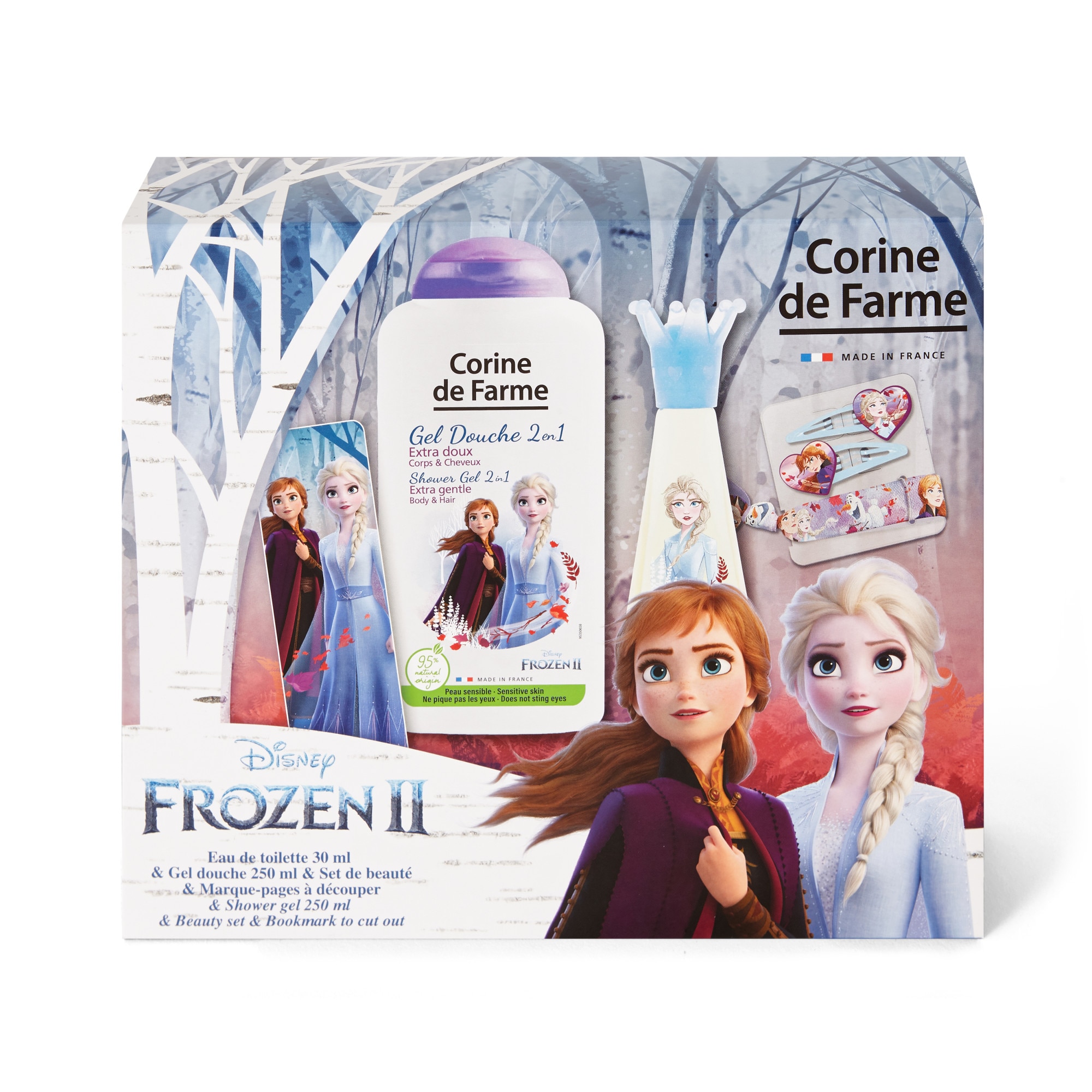 Set cadou Disney Frozen II, Apa de Toaleta 30ml + Gel de Dus 250ml + Semn carte
