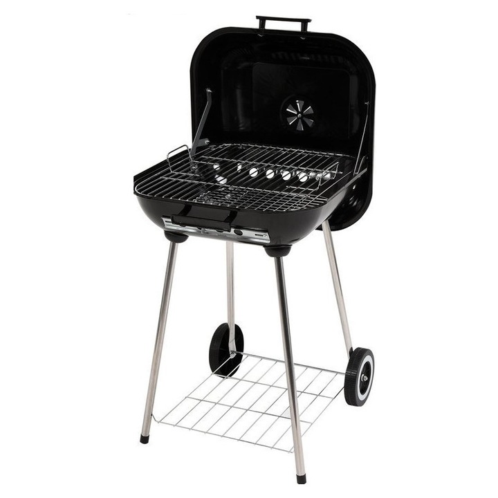 Gratar cu carbune cu capac, 40X45 cm