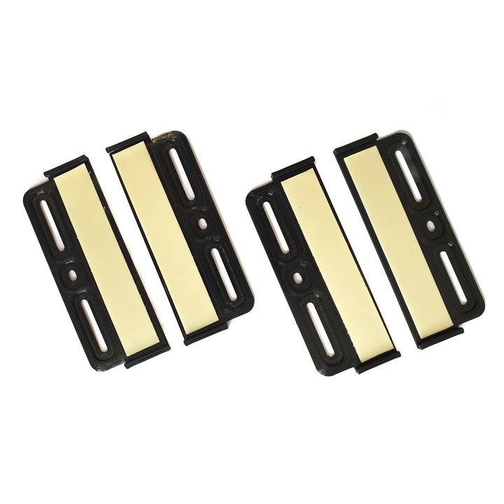 Set suport placute numar inmatriculare auto Super Slim - 4 bucati (fata + spate), fara rama, negru