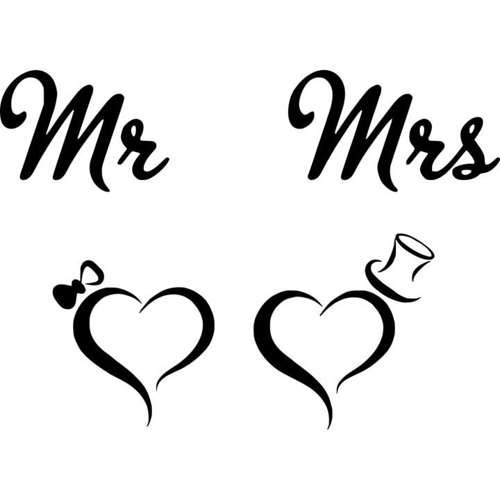 Set 4 stickere decorative pentru pahare si accesorii Nunta, Botez P14+P10