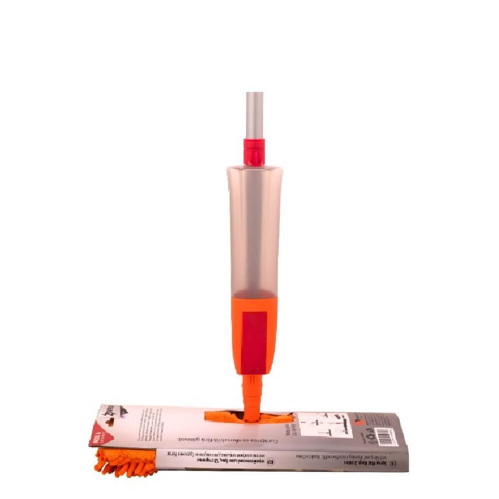 Mop Plat Spray Zorex cu 2 Fete, Talpa 40x16 cm, Microfibra, Culoare Portocalie