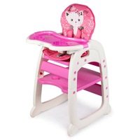 scaun de masa copii multifunctional quotisp jungle eat healthy 3 in 1quot cu tavita detasabila centura de siguranta cu prindere in 5 puncte spatar reglabil colturi rotunjite husa detasabila si lavabila roz imagen 53_0_
0