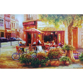 Tablou canvas, panza cu cadru de lemn, bar parizian, 70x50 cm Tablou canvas, panza cu cadru de lemn, bar parizian, 70x50 cm