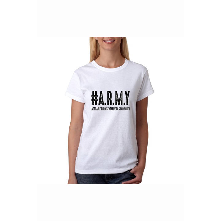 Tricou dama army kpop bts, Bumbac, Alb, M EU
