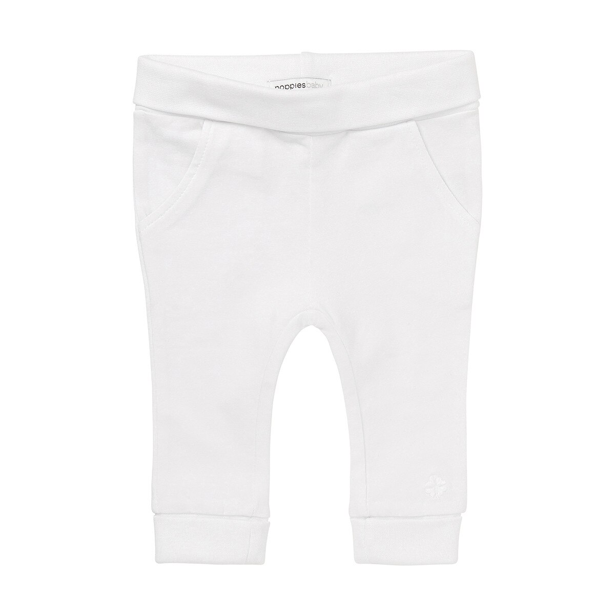 Pantaloni bebe, Noppies, cu buzunare, Humpie, albi, Alb