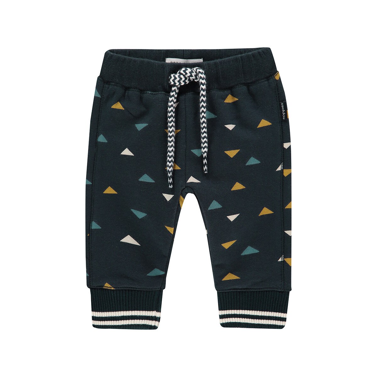 Pantaloni bebe, Noppies, cu triunghiuri, Adrian, negri, Negru